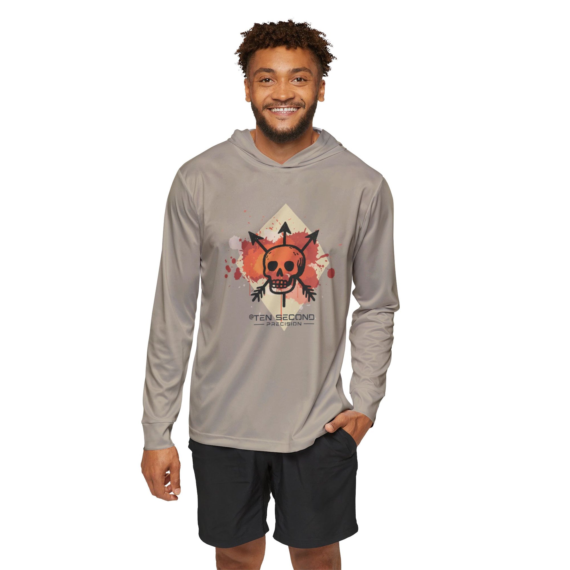 Sports Hoodie - Tan, Range Day TSP Skull and Arrows Logo UPF 50 Lightweight Sun Shirt - Tan