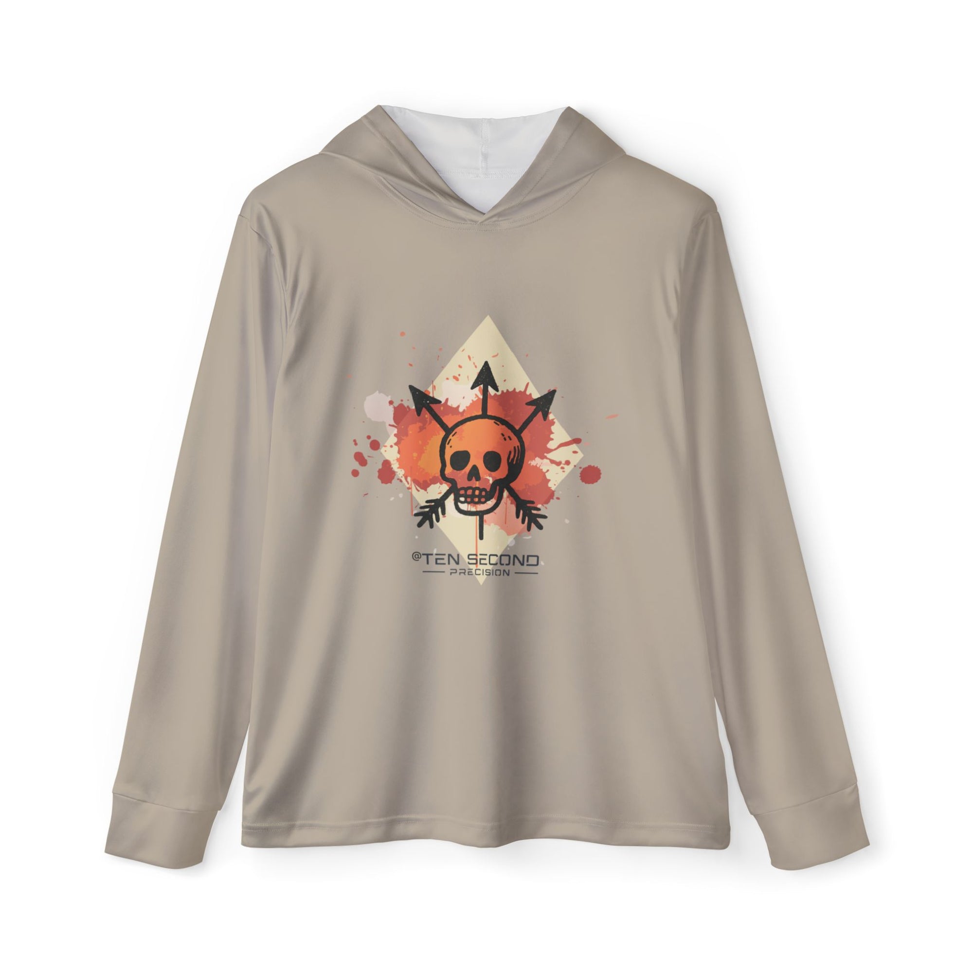 Sports Hoodie - Tan, Range Day TSP Skull and Arrows Logo UPF 50 Lightweight Sun Shirt - Tan